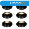 6 db fekete GU10 bepthet spotlmpa szett 70 mm IP44 - Dep