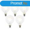 5 db E27 LED izz szett G95 tltsz 2,2W 470lm 2700K