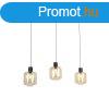 Design lglmpa fekete borostynveggel, 3 lmps, 161,5 cm