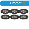 6 db-os fekete talajszpot kszlet LED-del, IP65 napelemes - 