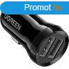 UGREEN Dual USB-A 24W Car Charger Black