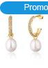JwL Luxury Pearls Gynyr aranyozott karika flbeval vald