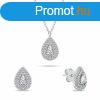 Brilio Silver Ezst kszerszett cirknium kvekkel Tear Drop