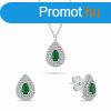 Brilio Silver Ezst kszerszett cirknium kvekkel Tear Drop