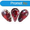 Amos par Pucagyngy - Opaque Coral Red Picasso - 5x8 mm