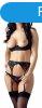 Cottelli Shelf Bra, Suspender Belt and String Set 2210185, S