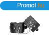 Shots Ouch! Black & White Plush Bonded Leather Wrist Cuf