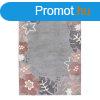 Sznyeg, levelek s virgok, ezst - rzsaszn, 160x230 cm -