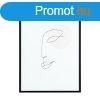 Keretezett poszter, vonalrajz arc, 50x70 cm, fekete-fehr  -