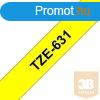BROTHER Festkszalag TZe-631, Srga alapon Fekete, Laminlt,