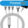 3az1-ben USB kbel, 1,2m ezst