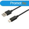Kbel C-TECH USB 2.0 AM - Type-C kbel (AM/CM), 2m, fekete