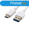Kbel C-TECH USB 3.0 AM - Type-C kbel (AM/CM), 1m, fehr