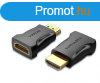 Vention HDMI/M -> HDMI/F (4K,fekete, 2darab), adapter