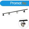 Modern snrendszer 4 fekete spotlmpval, 1 fzis, 200 cm -
