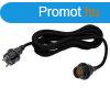 Fekete fnyfzr dugval s E27 foglalattal 5m IP54 - Arteix