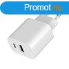 Gembird 2-Port Universal USB Charger A+C 2.4A White