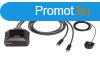 ATEN US3312 2-Port 4K DisplayPort USB-C Cable KVM Switch wit