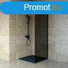 Welland WIC-80 walk-in zuhanyfal - fekete profil / fstveg 