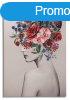 Vszon fali kp, ni portr, virgos, 80x120 cm - BOCCELLI -