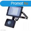 10W Mozgsrzkels LED reflektor fekete IP65 6400K - PRO438