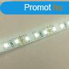 8W/m, 120led/m hideg fehr 6400K beltri LED szalag, 800lm -