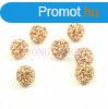 Kztes strasszos goly - Peach - 8mm