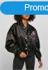 Ladies Starter Satin College Jacket black