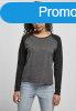 Urban Classics Ladies Contrast Raglan Longsleeve charcoal/bl