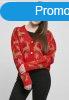 Urban Classics Ladies Short Oversized Christmas Cardigan red