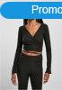 Urban Classics Ladies Cropped Rib Wrapped Longsleeve black