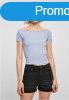 Urban Classics Ladies Off Shoulder Rib Tee violablue