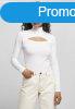 Urban Classics Ladies Cut-Out Turtleneck Longsleeve white