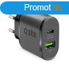 SBS Utaz adapter USB AFC/USB-C, PD 25W, fekete