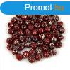 Cseh prselt goly gyngy - Dark Red Picasso - 3mm