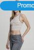 Urban Classics Ladies Rib Stripe Cropped Top pink/white/grey