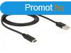 DeLock USB Type-C 2.0 - USB2.0 A cable 1m Black