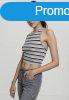 Urban Classics Ladies Rib Stripe Cropped Top navy/white/grey