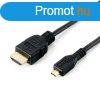 EQuip HDMI - Micro HDMI 1.4 cable 2m Black