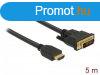 DeLock HDMI to DVI 24+1 cable bidirectional 5m Black