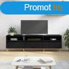 Fekete szerelt fa TV-szekrny 150 x 30 x 44,5 cm
