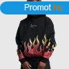 Pulcsi Karl Kani Small Signature Flame Os Hoodie black