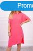 Tunika oversize ruha modell 9335 neon rzsaszn