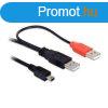 Delock 2db USB-A 2.0 -> USB-B 2.0 mini 5pin M/M adatkbel