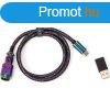 Keychron Premium Coiled Aviator Colorful USB-C M/M adatkbel