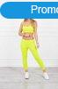 Crop-top trningruha pntokkal, modell 9355 neon srga