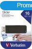 Pendrive, 16GB, USB 2.0, VERBATIM "Slider", fekete