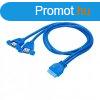 Akyga AK-CA-62 Adapter goldpin ATX / 2xUSB 3.0 cable 0,6m Bl