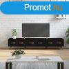 fekete szerelt fa TV-szekrny 150 x 36 x 50 cm