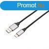 Avax CB301G STEELY USB-A - Type-C 60W 1,5m Cable Black/Grey